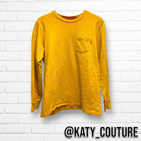 SUPREME F/W 2018 L/S POCKET TEE, MUSTARD,RARE COLOR, SIZE M, NWOT. - Picture 5 of 5